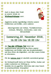 Einladung Zum Weihnachtsbasar Jeanette Wolff Schule Am Mengeder Markt
